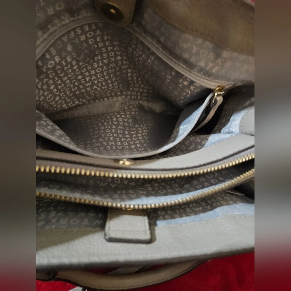 Kate Spade Gray Pebble Leather Larchmont Avenue Evangelie Satchel